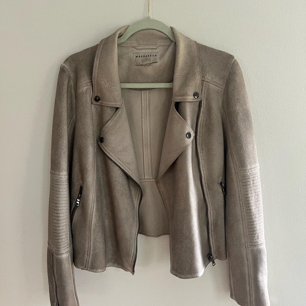 Marrakech Distressed Faux Leather Moto Jacket